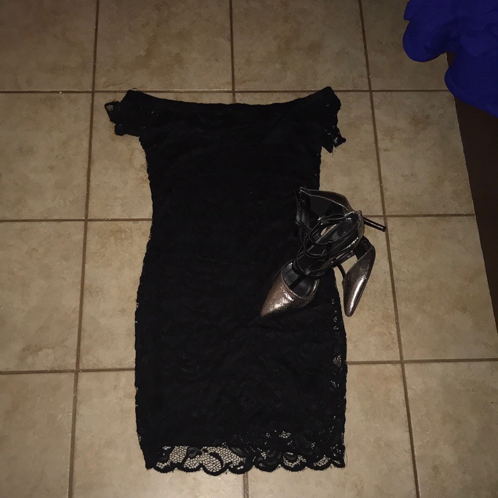 Sexy lace black dress
